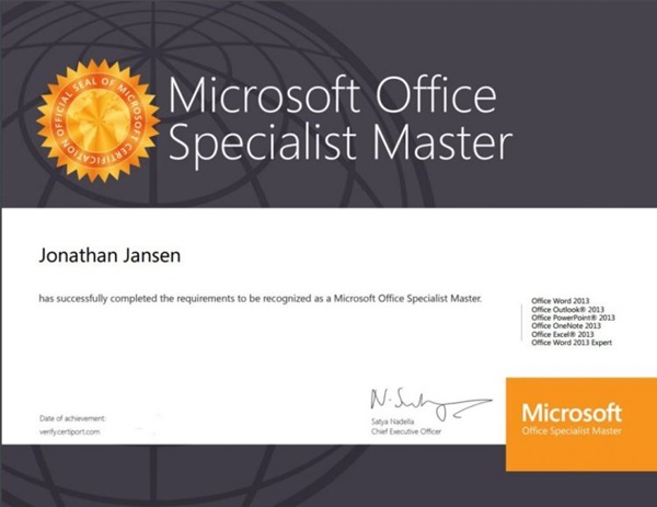 Chứng chỉ Microsoft Office Specialist (MOS)