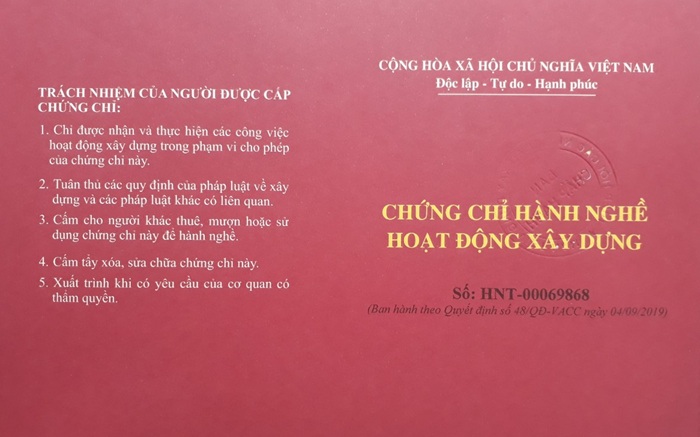 Chứng Chỉ Hành Nghề Xây Dựng